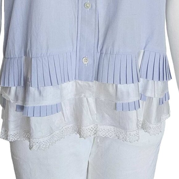 SACAI BLUE SHORT SLEEVES SHIRT (2) - Picture 9 of 9